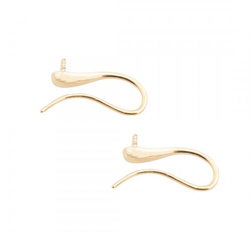 Brass Hook Earwire, real gold plated, DIY, golden 