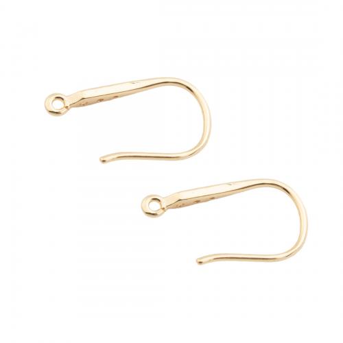 Brass Hook Earwire, real gold plated, DIY & micro pave cubic zirconia, golden Approx 1mm 