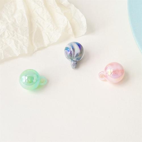 Plating Acrylic Beads, Round, UV plating, DIY 16mm 