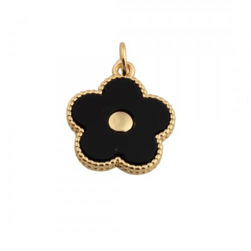 Enamel Brass Pendants, 14K gold plated, DIY, black Approx 3mm 