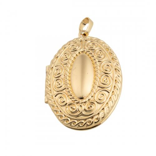 Brass Locket Pendants, 14K gold plated, DIY Approx 4mm 