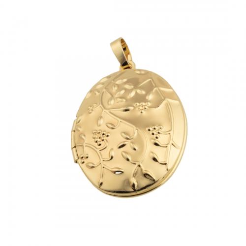 Brass Locket Pendants, 14K gold plated, DIY Approx 4mm 