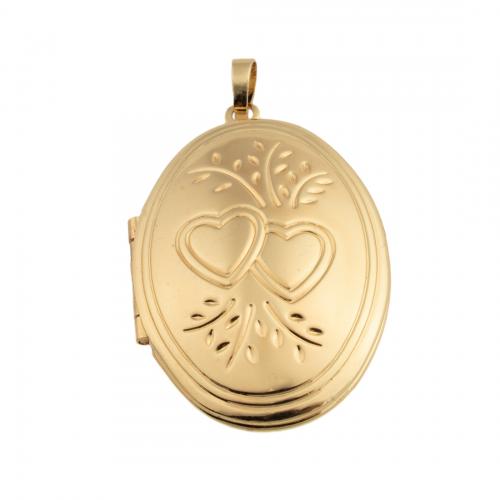 Brass Locket Pendants, 14K gold plated, DIY Approx 4mm 