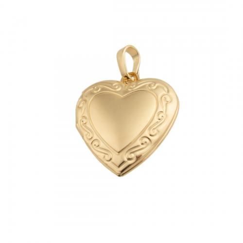 Brass Locket Pendants, 14K gold plated, DIY Approx 3mm 