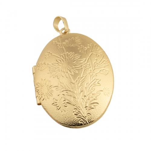 Brass Locket Pendants, 14K gold plated, DIY Approx 4mm 