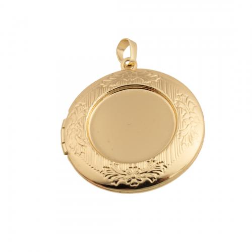 Brass Locket Pendants, 14K gold plated, DIY Approx 4mm 