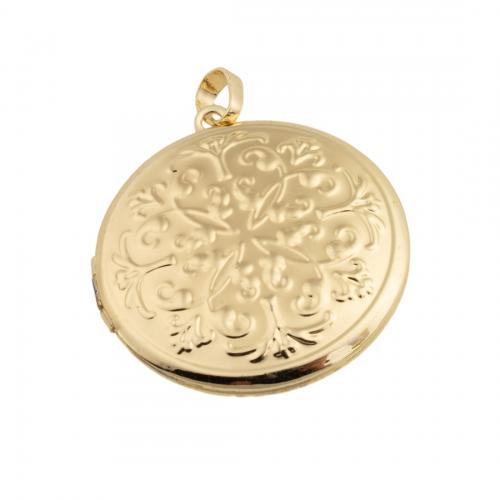 Brass Locket Pendants, 14K gold plated, DIY Approx 4mm 