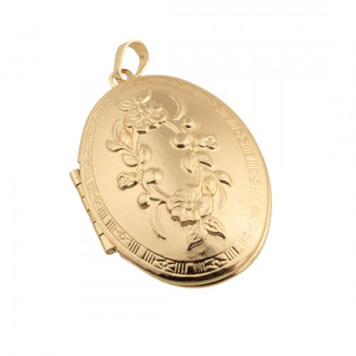 Brass Locket Pendants, 14K gold plated, DIY Approx 4mm 