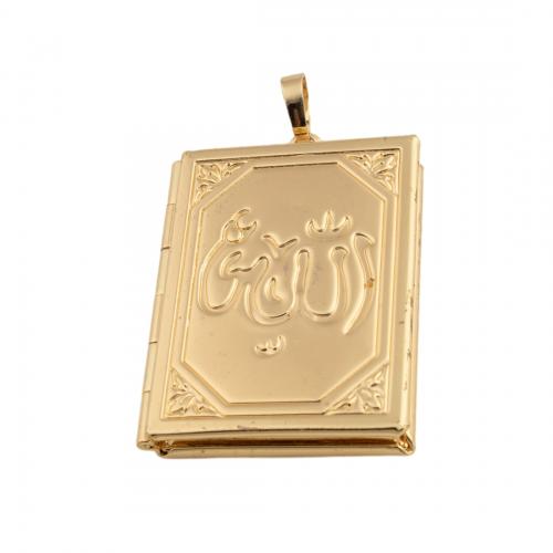 Brass Locket Pendants, 14K gold plated, DIY Approx 4mm 