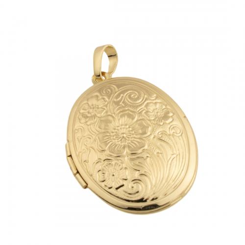 Brass Locket Pendants, 14K gold plated, DIY Approx 4mm 