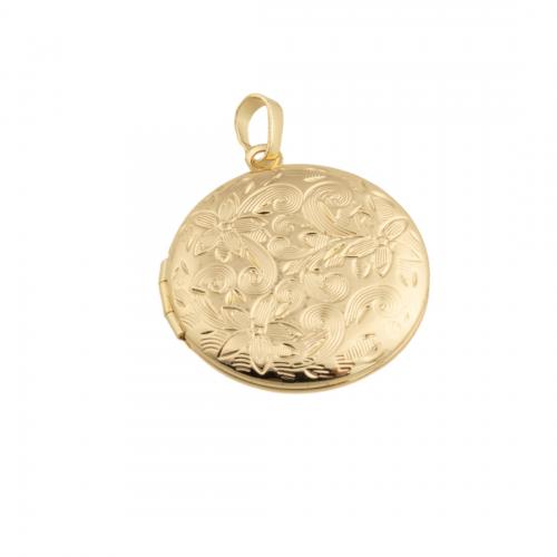 Brass Locket Pendants, 14K gold plated, DIY Approx 4mm 