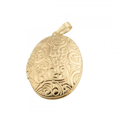 Brass Locket Pendants, 14K gold plated, DIY Approx 4mm 