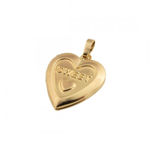 Brass Locket Pendants, 14K gold plated, DIY Approx 4mm 