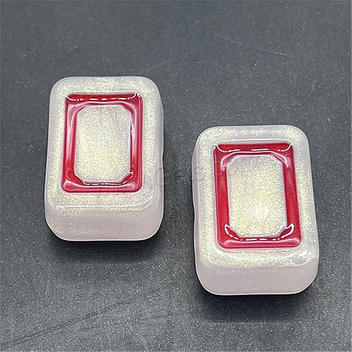 Enamel Acrylic Beads, Rectangle, DIY & luminated Approx 