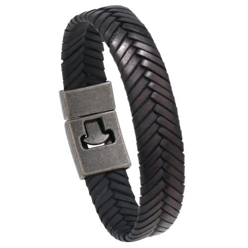 bracelet de cordon en PU , cuir PU, avec alliage de zinc, Vintage & pour homme, plus de couleurs à choisir, 16mm .5 cm, Vendu par PC[