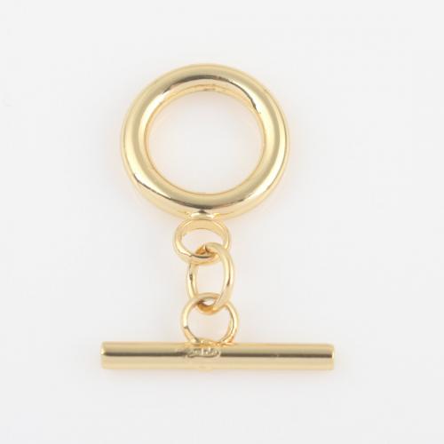 Brass Toggle Clasp, Round, gold color plated, DIY [