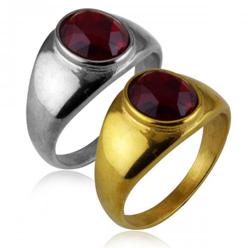 Anillo de dedo de acero Titanium de, Partículas de acero, chapado, Joyería & unisexo & diverso tamaño para la opción & micro arcilla de zirconia cúbica, más colores para la opción, width:12mm,thickness:2mm, Vendido por UD