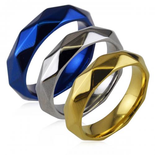 Titan Stahl Fingerring, Titanstahl, Rhombus, plattiert, Modeschmuck & unisex & verschiedene Größen vorhanden, keine, width:6mm,thickness:2.6mm, verkauft von PC[