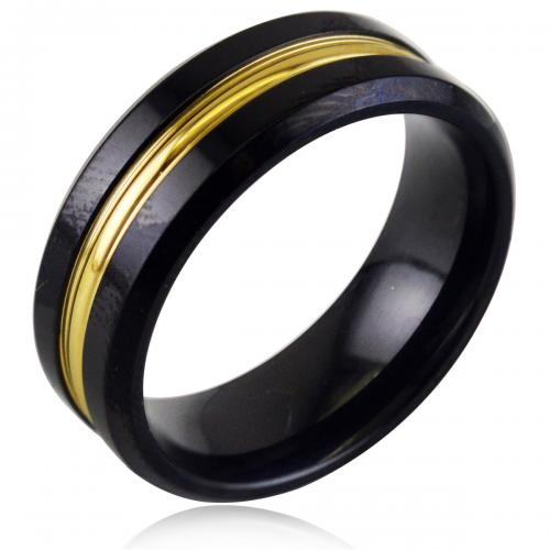 Titan Stahl Fingerring, Titanstahl, plattiert, Modeschmuck & unisex & verschiedene Größen vorhanden, schwarz, width:8mm,thickness:2mm, verkauft von PC[