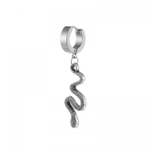 Huggie Hoop Drop Earring, 316L Stainless Steel, polished, Unisex 