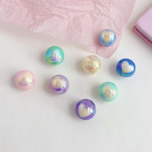 Plating Acrylic Beads, Round, UV plating, DIY 15mm 