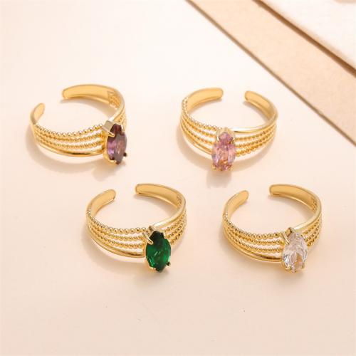 Cubic Zirconia anillo de dedo de acero inoxidable, acero inoxidable 304, Joyería & micro arcilla de zirconia cúbica & para mujer, más colores para la opción, Vendido por UD