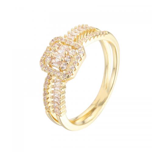 Rhinestone Brass Finger Ring, plated & for woman & with rhinestone [