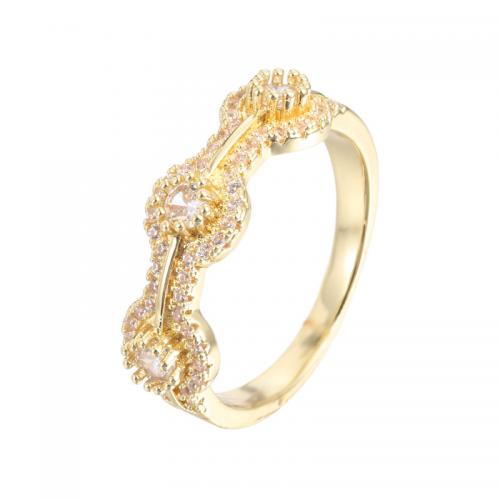 Rhinestone Brass Finger Ring, plated & for woman & with rhinestone [