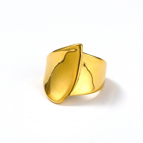 Anillo de dedo de acero Titanium de, Partículas de acero, Recubrimiento iónico al vacío, diverso tamaño para la opción & para mujer, dorado, Vendido por UD