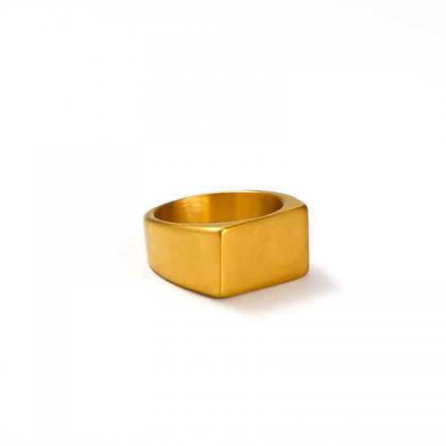 Anillo de dedo de acero Titanium de, Partículas de acero, Recubrimiento iónico al vacío, diverso tamaño para la opción & para mujer, dorado, Vendido por UD