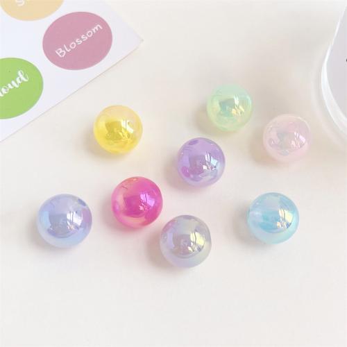 Plating Acrylic Beads, Round, UV plating, DIY 14mm 