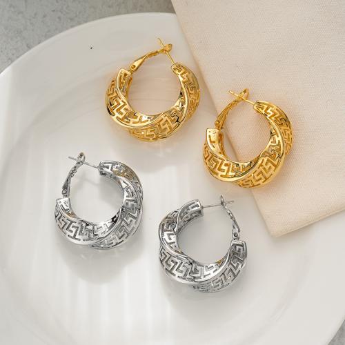 Brass Hoop Earring, plated, fashion jewelry & for woman 