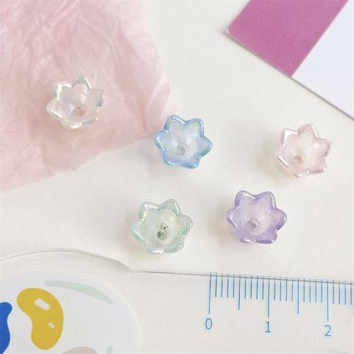 Acrylic Bead Cap, Flower Bud, UV plating, DIY 11.5mm 