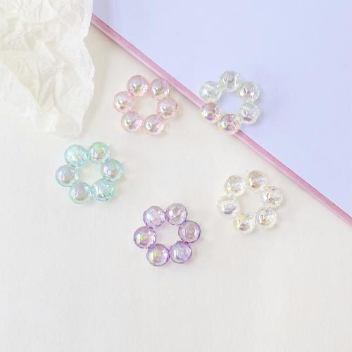 Plating Acrylic Beads, Flower, UV plating, DIY & hollow 22.5mm 