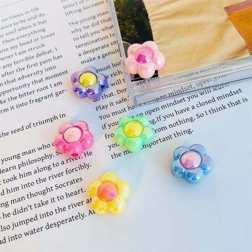 Plating Acrylic Beads, Flower, UV plating, DIY 15.5mm 