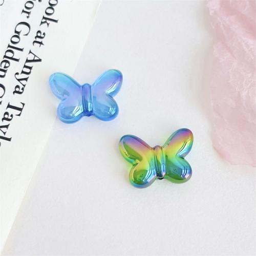 Abalorios De Acrílicos Enchapado, Acrílico, Mariposa, chapado en UV, Bricolaje, más colores para la opción, 14.5x20mm, 500PCs/Bolsa, Vendido por Bolsa