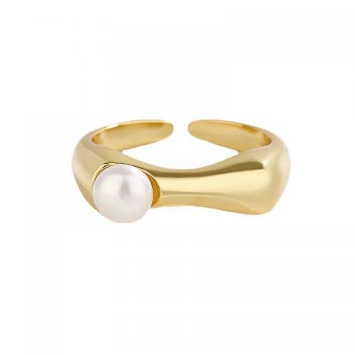 Anillo de Plata Ley, Plata de ley 925, con Shell Pearl, chapado, Joyería & para mujer, más colores para la opción, tamaño:13, Vendido por UD