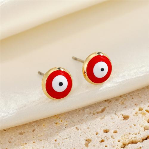 Evil Eye Earrings, Zinc Alloy, fashion jewelry & for woman & enamel 