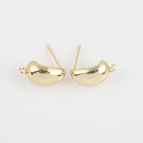 Brass Earring Stud Component, gold color plated, DIY 