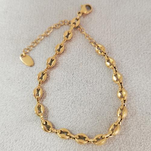 acero inoxidable 304 Pulsera, con 1.2inch extender cadena, 18K chapado en oro, Joyería & para mujer, longitud:aproximado 6.3 Inch, Vendido por UD