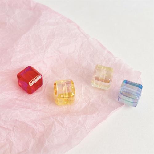 Plating Acrylic Beads, Square, DIY 11.5mm 