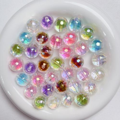 Plating Acrylic Beads, Round, UV plating, DIY 16mm 