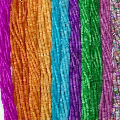 Single Gemstone Beads, Natural Stone, Flat Round, DIY Approx 38-39 cm 