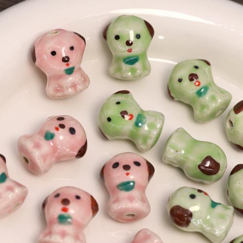 Animal Porcelain Beads, Dog, DIY Approx 