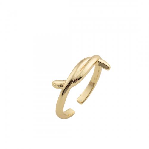 Brass Finger Ring, 14K gold plated, fashion jewelry & for woman Inner Approx 18mm [