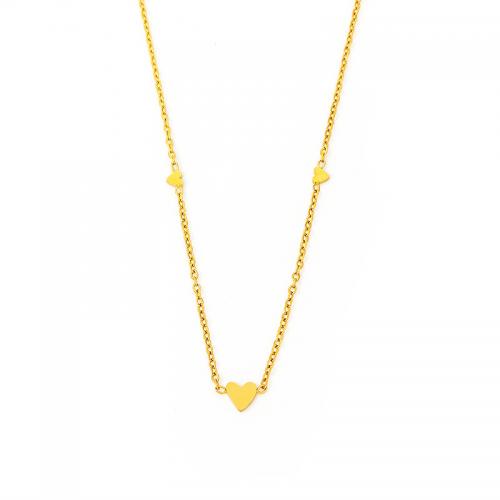 Collier de bijoux de titane, Acier titane, avec 1.97inch chaînes de rallonge, Placage de couleur d'or, bijoux de mode & pour femme Environ 16.14 pouce, Vendu par PC