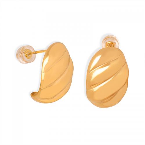 Boucles d'oreilles en acier titane, Plaqué or 18K, bijoux de mode & pour femme, doré, Vendu par paire