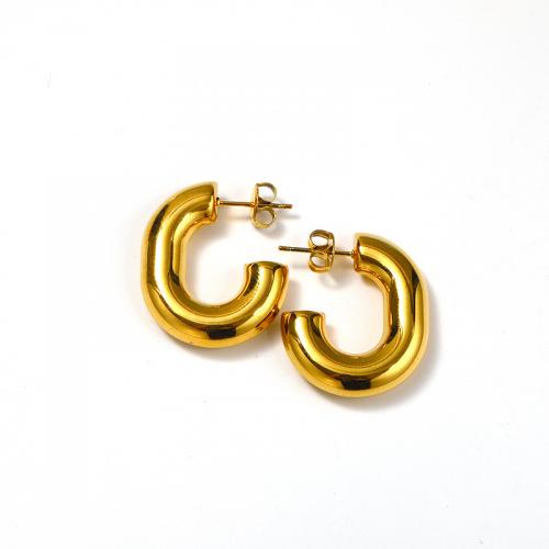 Titanium Steel Earrings, Vacuum Ion Plating, for woman, golden 