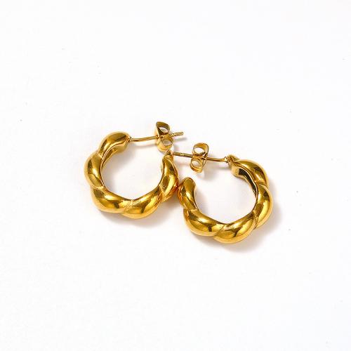 Titanium Steel Earrings, Vacuum Ion Plating, for woman, golden 