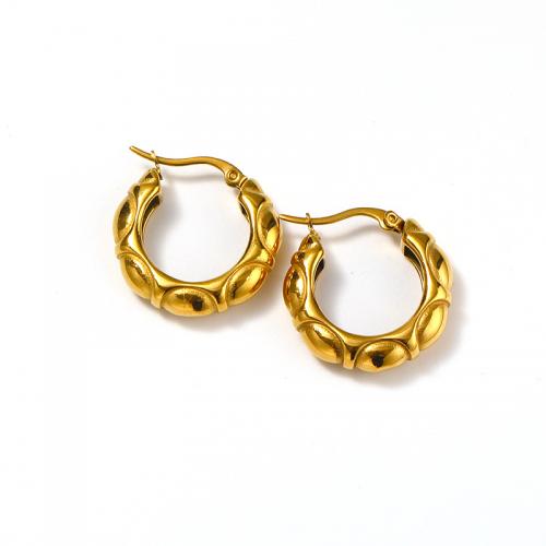 Titanium Steel Earrings, Vacuum Ion Plating, for woman, golden 